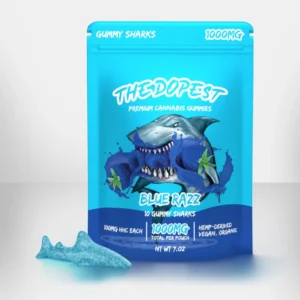 the dopest Blue Razz Sharks HHC Gummies – 1000mg