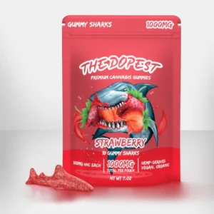 the dopest Strawberry Sharks HHC Gummies – 1000MG