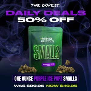Smalls: Purple Ice Popz Sativa flower 28 grams Daily Deal