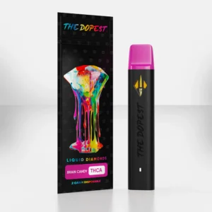 the dopest Brain Candy 2G THCA Liquid Diamonds Hybrid Disposable