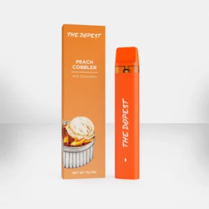 the dopest Peach Cobbler Hybrid HHC Vape Disposable