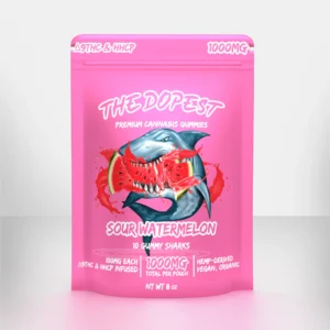 The Dopest Sour Watermelon Sharks HHCP + D9 Gummies – 1000mg