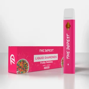 the dopest Fruity Pebbles 2G HHCP Liquid Diamonds Indica Disposable
