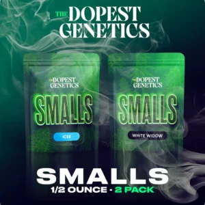 the dopest SMALLS 2-PACK: 1/2 OZ TOTAL: WHITE WIDOW & ICEE
