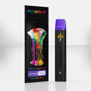 the dopest Grape Nerdz 2G THCA Liquid Diamonds Hybrid Disposable
